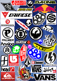 Snowboard stiker list